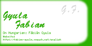 gyula fabian business card