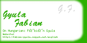 gyula fabian business card